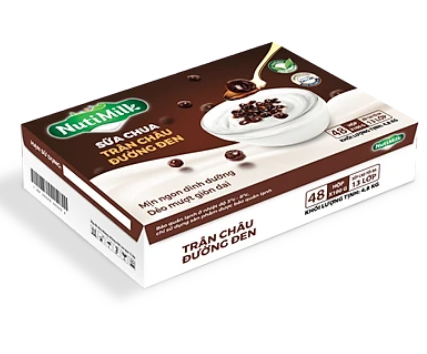 Thùng 48 hộp sữa chua trân chân đường đen 100gr Nutimilk