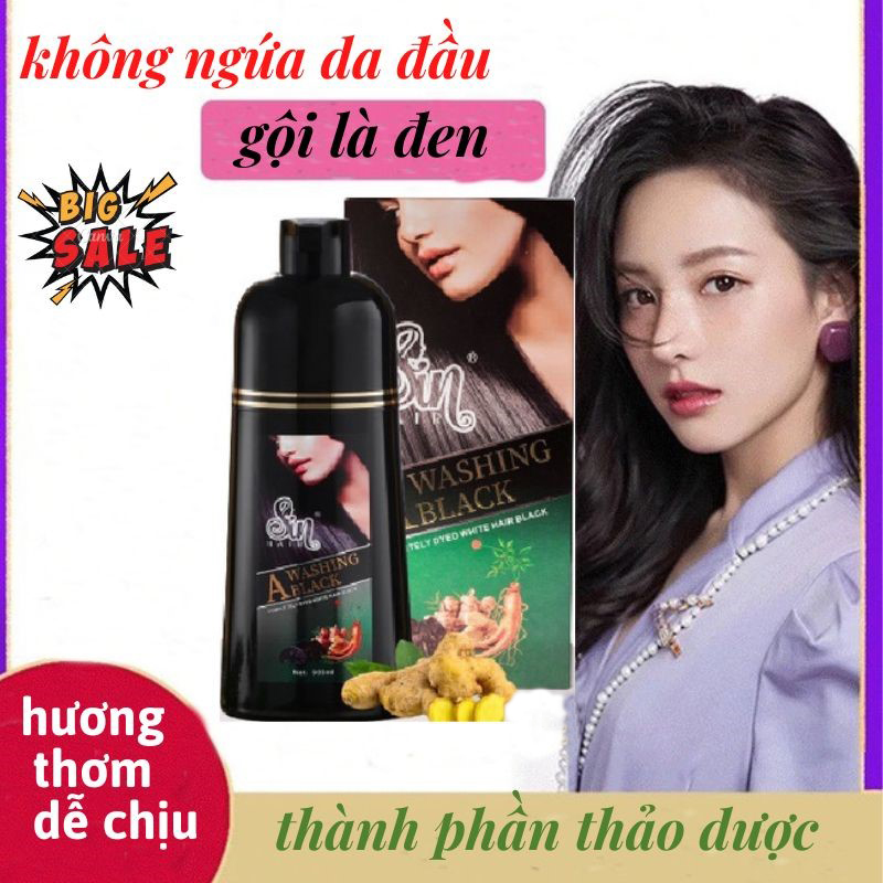 Sin hair nhật bản dầu gội phủ bạc nhân sâm, phủ bạc đen tóc, nâu tóc - dầu gội phủ bạc sinhair nhật bản