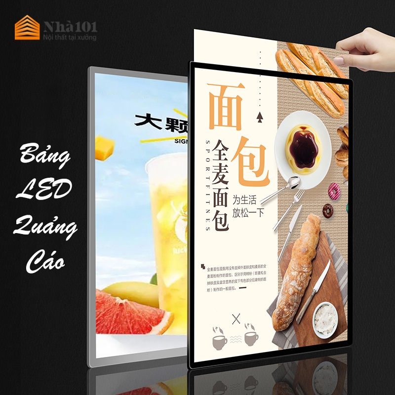 Bảng led quảng cáo, khung tranh điện, menu led siêu mỏng