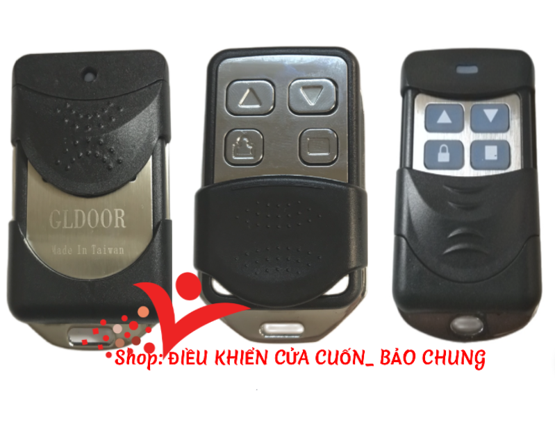 Điều khiển cửa cuốn inox tần số 433mhz 8mã gạt