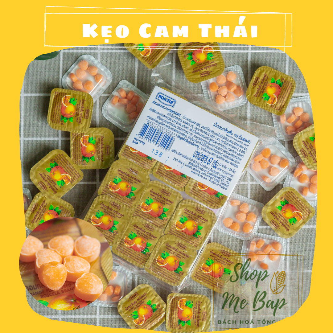 Lốc 24 hộp Kẹo Cam Vitamin C Thái Lan - hương vị tuổi thơ [ Date 04/2024]