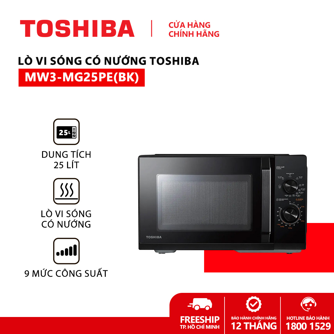 Lò vi sóng Toshiba MW3-MG25PE(BK) - Bảo hành chính hãng 12 tháng