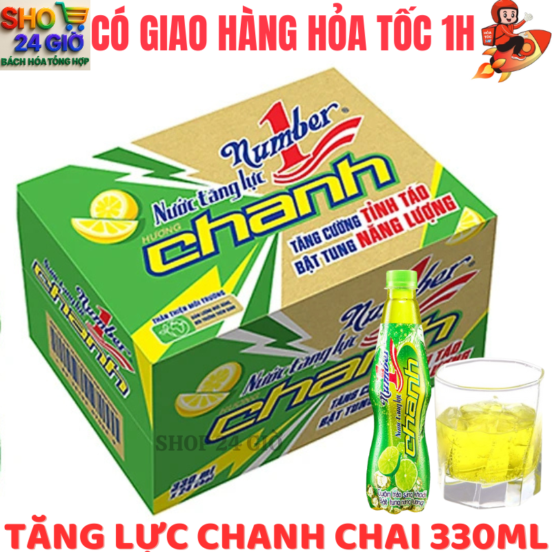 [ CHỈ GIAO ĐƠN HỎA TỐC Ở HCM ] Tăng Lực Chanh Number Thùng 24  Chai 330 Ml