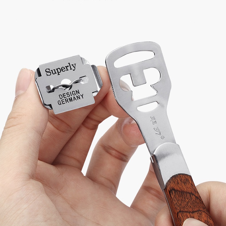 [ HÀNG TỐT - BAO CHẤT LƯỢNG ] [ COMBO 1 CÂY CHÀ + 10 LƯỠI ] Chà Gót Chân, Máy Chà Gót Chân Tẩy Da Chết Cao Cấp Kèm 10 Lưỡi Cạo Thay Thế, Dụng Cụ Cạo Da Chết Gót Chân, Dụng Cụ Tiện ích Bảo Vệ Bàn Chân Gia đình Bạn