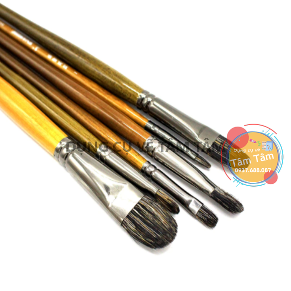 Bộ cọ vẽ sơn dầu, cọ vẽ acrylic, cọ eval 5188, cọ đầu oval-dụng cụ vẽ tâm tâm