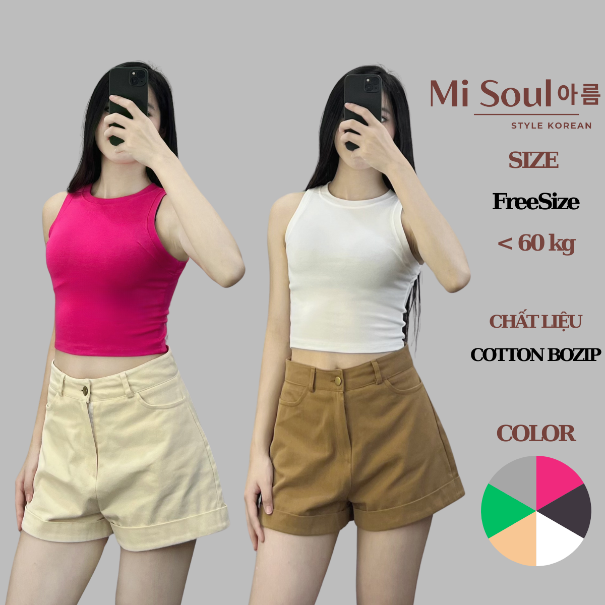 Áo Ba Lỗ Croptop Nữ Dáng Ôm Body Misoul,Áo Croptop Nữ Ba Lỗ Chất Cotton Bozip Thoáng Mát FreeSize 187