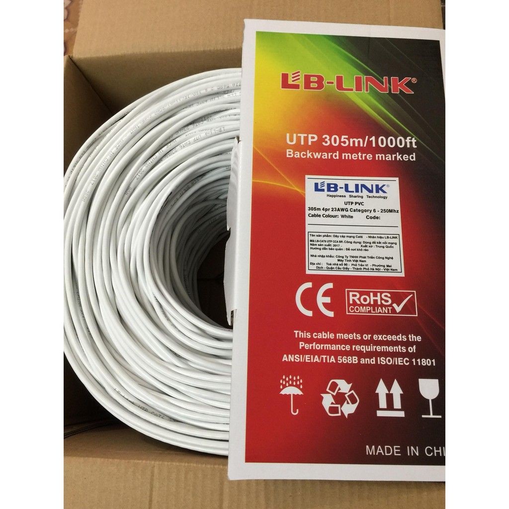 Cuộn dây cáp mạng lb-link cat6 utp cca 305m