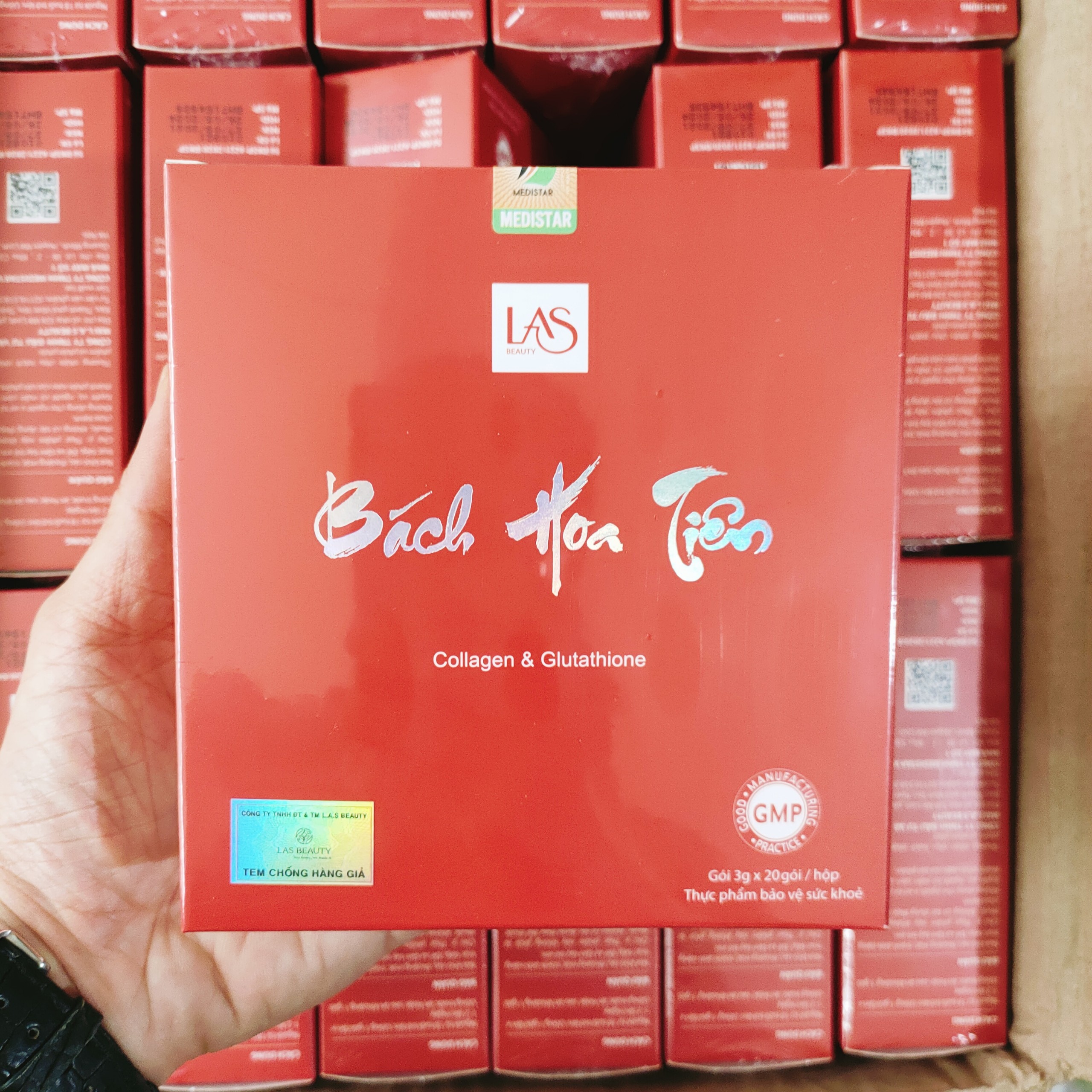 Bách Hoa Tiên Las Beauty Cốm Chính Hãng - Bách Hoa Tiên Uống Đẹp Da Hộp 20 Gói