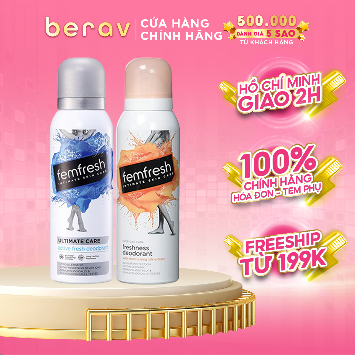 Xịt thơm mát vùng kín cao cấp femfresh 125ml