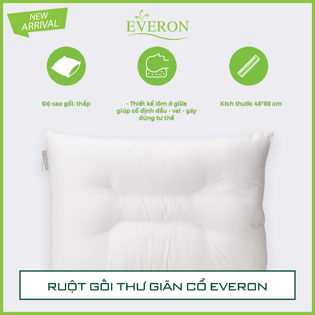 Ruột gối thư giãn cổ micro relax everon - hàng chính hãng