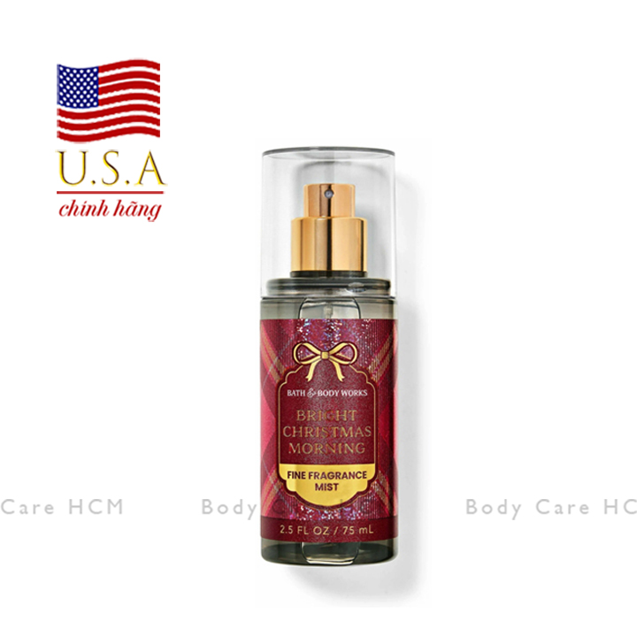 (Chính hãng Mỹ) Xịt thơm body | Sữa tắm | Dưỡng thể mini Bright Christmas Morning - Bath and Body Works | Travel size