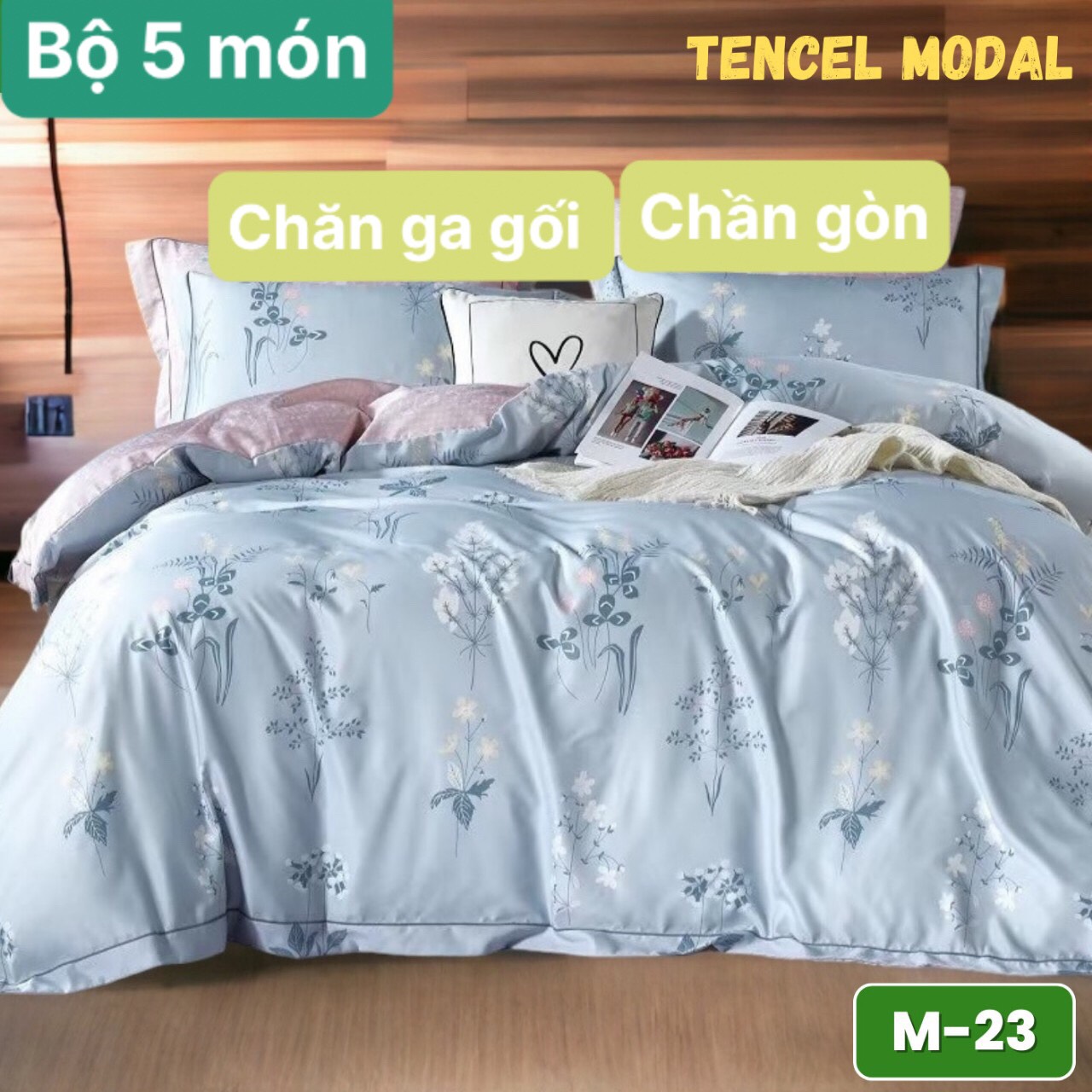 [HCM]Bộ Chăn Ga Gối Tencel Modal Cao Cấp/ Chất Liệu Siêu Mềm Mịn Mát An Toàn Với Mọi Làn Da."