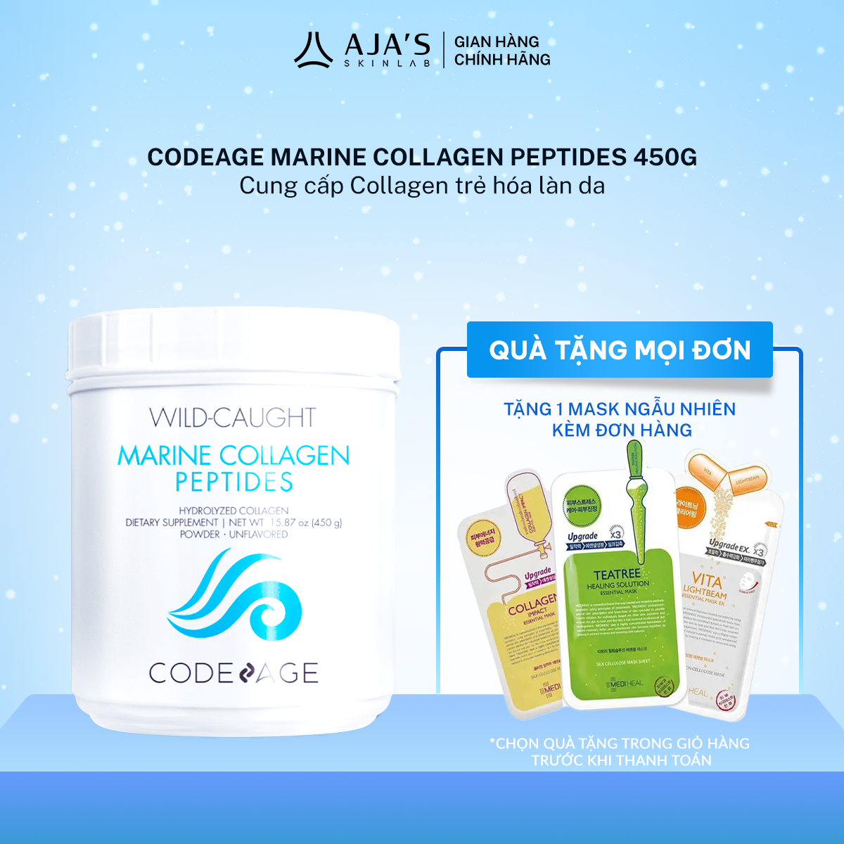 Bột Collagen giúp trẻ hóa da CodeAge Marine Collagen Peptides 450g
