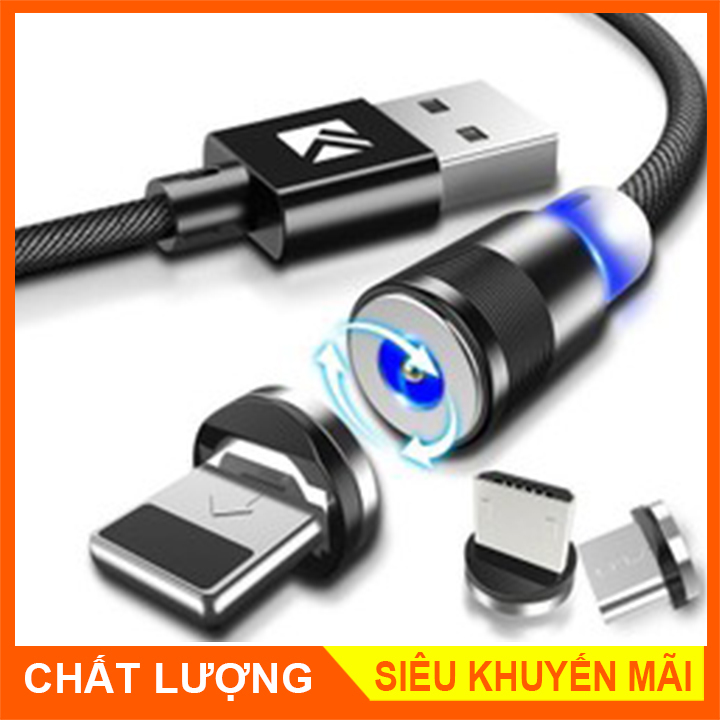 Cáp sạc từ hít nam châm 3 đầu