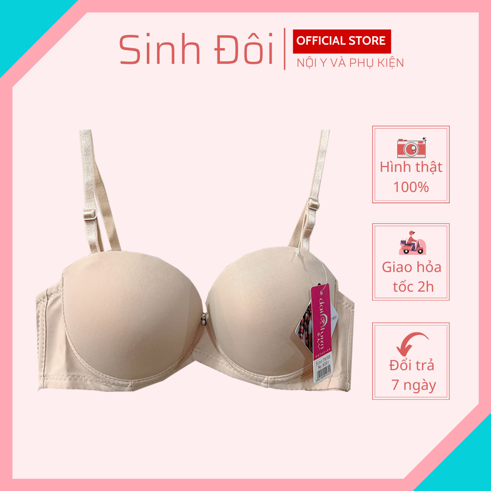 Áo lót nữ nâng ngực cúp ngang SD6001 có gọng màu trơn mút dày mềm mịn size 32, 34, 36