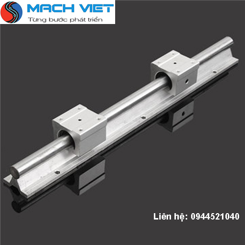 Bộ thanh ray trượt tròn có đế phi 16 (1 thanh ray dài 1 mét + 2 con trượt SBR16UU)