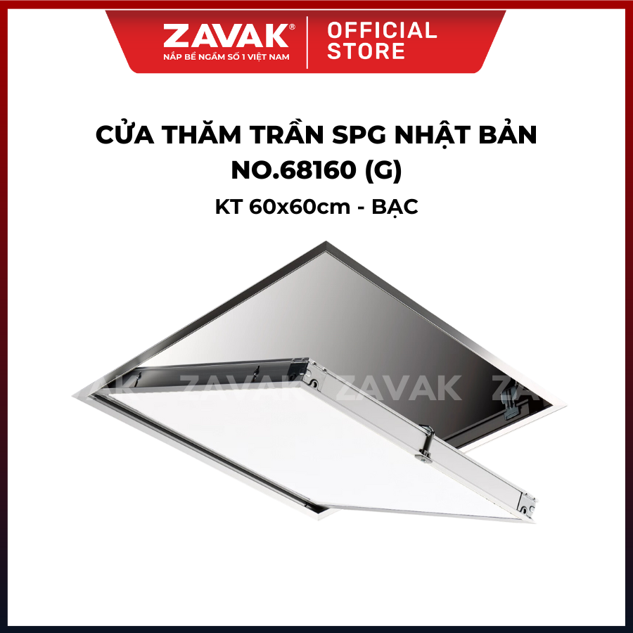 Nắp thăm trần thạch cao nhật bản màu bạc spg-68160