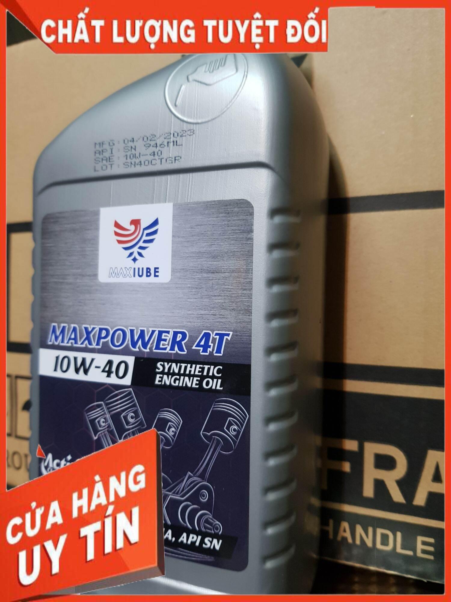 Nhớt Maxi 10w40 cho xe số dầu nhớt xe máy nhập khẩu Mỹ-Nhớt top 1 thương hiệu danh tiếng mỹ Maxi 10W40 chai 946ml,