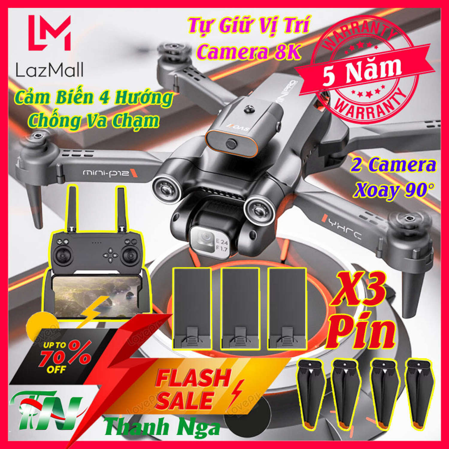 Máy bay flycam camera mini giá rẻ loại tốt - Drone V14 Pro máy bay không người lái điều khiển từ xa 