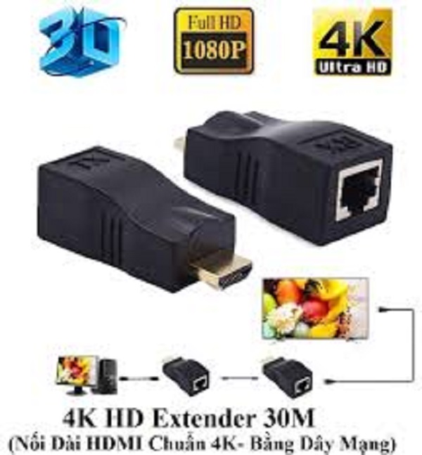 Bộ nối dài hdmi ra lan 30m chuẩn 4k