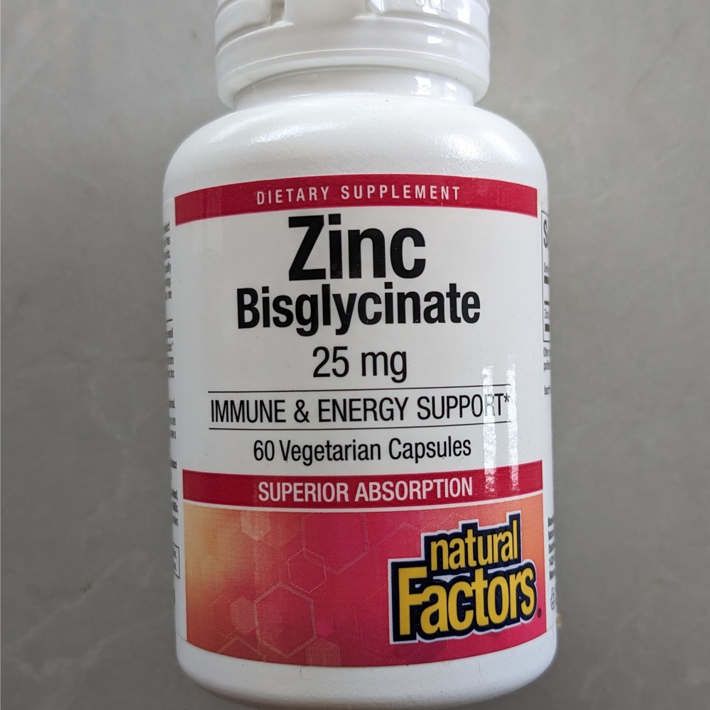 Viên bổ sung kẽm Natural Factors Zinc Bisglycinate 25mg 60 viên