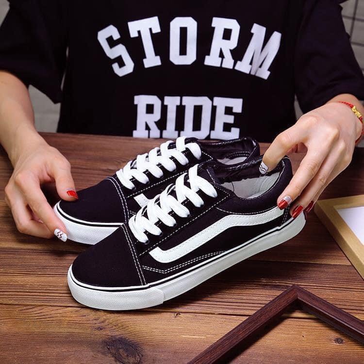 GIÀY THỂ THAO vans đen sọc trắng nam nữ siêu hot hàng chuẩn giày ✅phun box bill✅