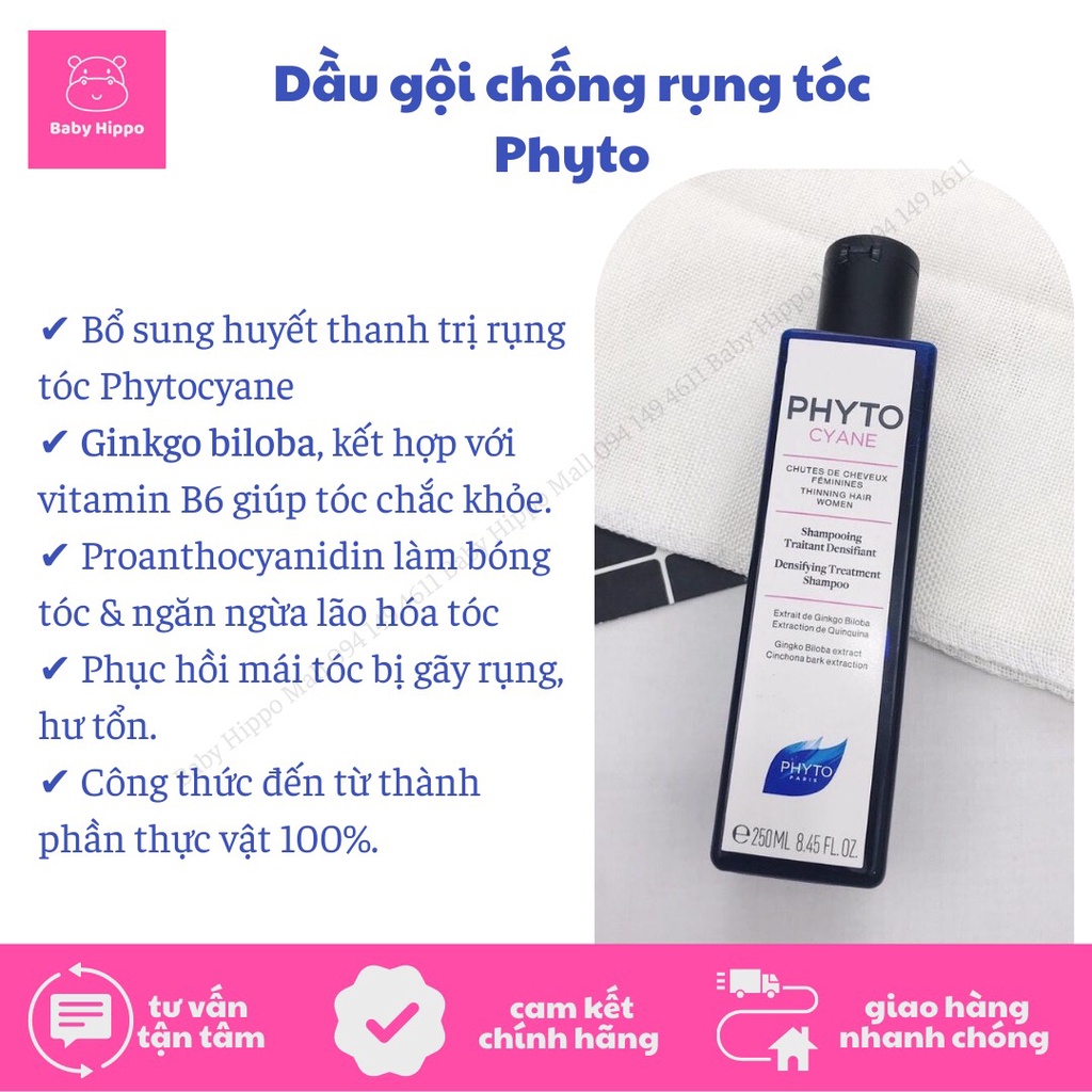 Dầu gội chống rụng tóc phyto cyane 250ml của pháp