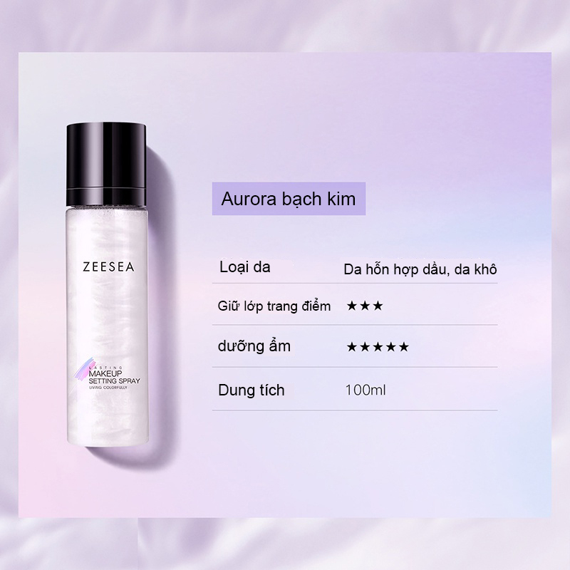 Xịt khoá makeup Chai xịt trang điểm Zeesea tạo hiệu ứng bóng bẩy lâu trôi quyến rũ 100ml/ 50ml Xịt Khóa Nền Trang Điểm Xịt Khóa Lớp Trang Điểm