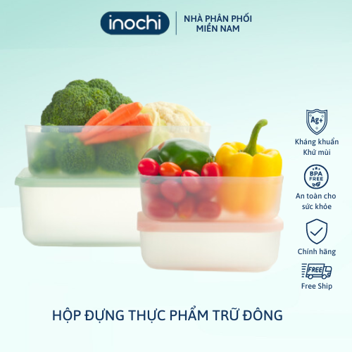Hộp thực phẩm TRỮ ĐÔNG Inochi, chất liệu nhựa PP chịu nhiệt không mùi, hộp cấp đông thịt cá.
