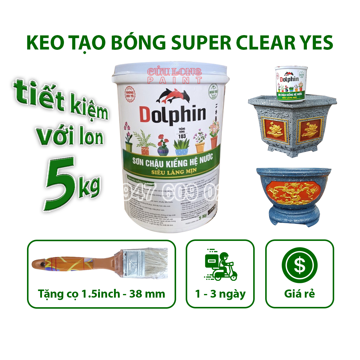 Sơn chậu kiểng nước dolphin loại 5kg