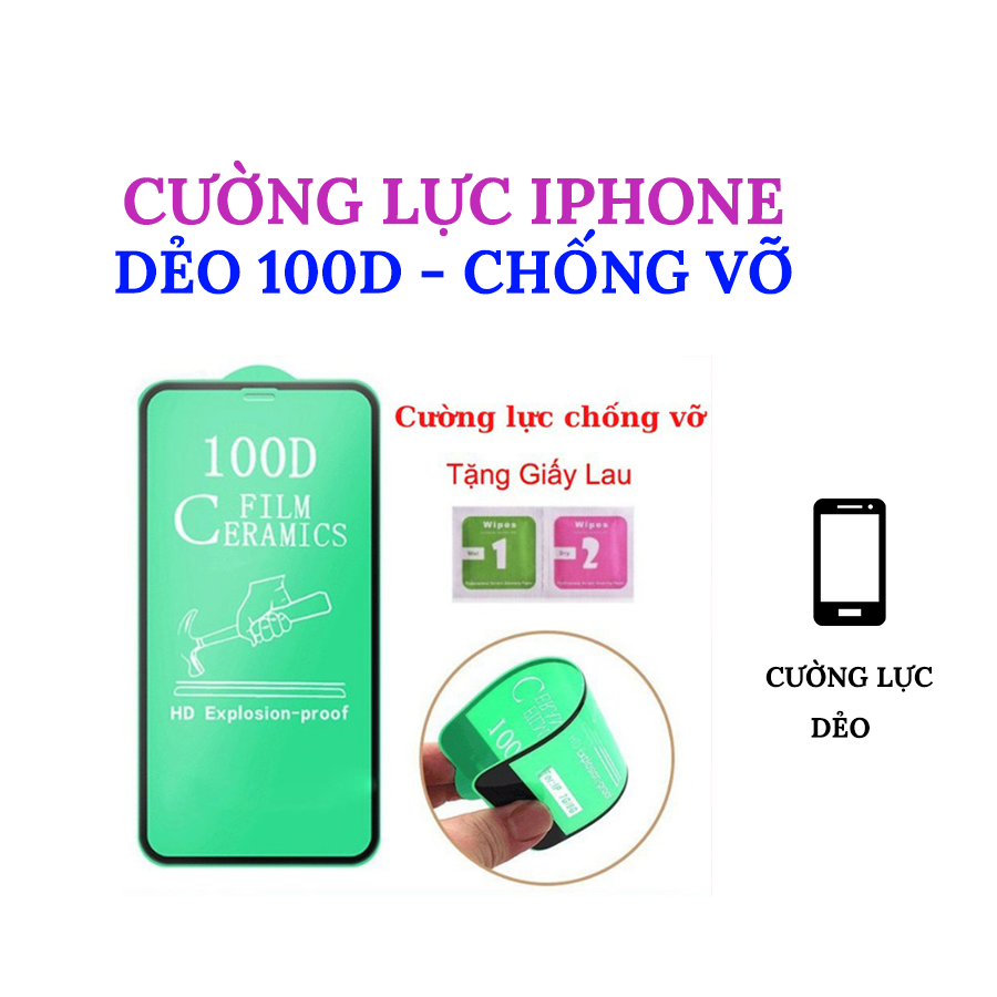 Cường lực iphone Dẻo 100D Full màn Ava Store Iphone 6-6s/7-8/7-8-plus/X-XS/XSMAX/11/11-pro/11-pro-max/12 pro