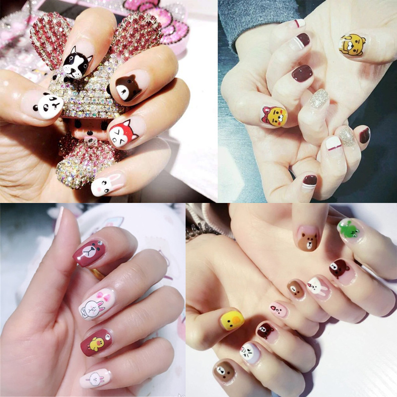 Bộ nail sticker dán móng tay 14 miếng hoạt hình trang trí 3D YMX041-YMX080 hình dán móng cartoon cute chống thấm nước