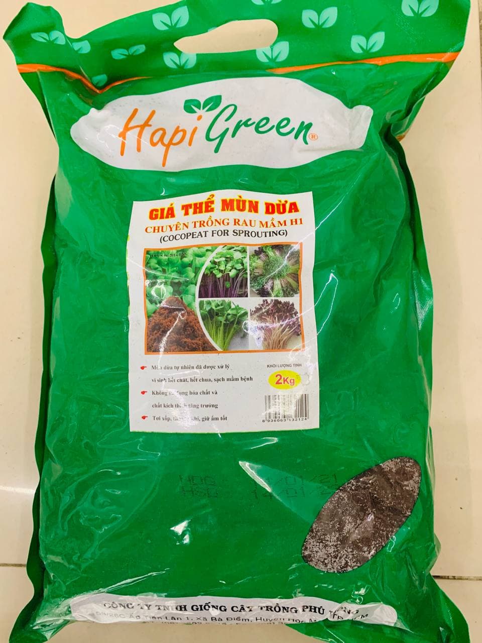 Giá thể mùn dừa chuyên trồng rau mầm Hapi Green Phú Nông H1