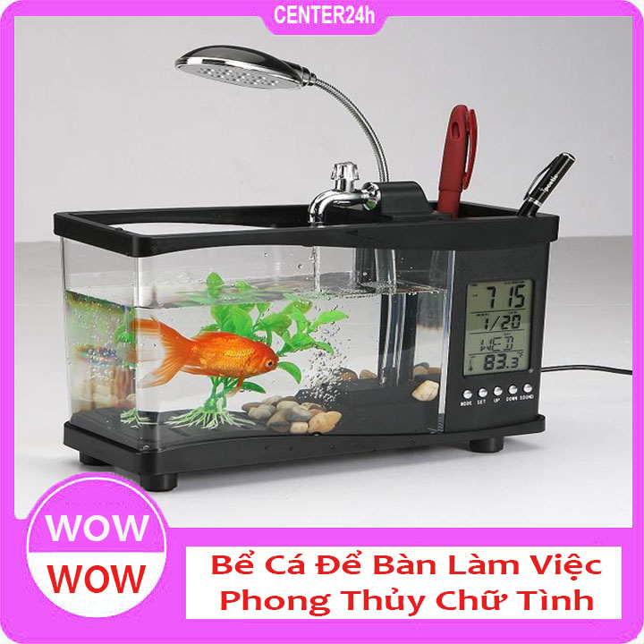 [Có Video] Bể Cá Mini Usb Để Bàn Aquarium Được Dùng Trong Trang Trí Nhà Cửa, Bàn Làm Việc, Tạo Không Gian Sang Trọng