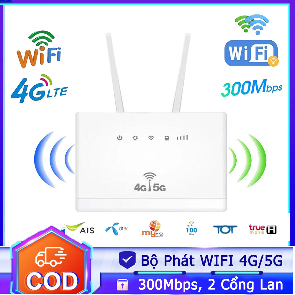 Bộ Phát WIFI 4G/5G Phiên Bản Mới LTE CP108 300MBPS, 3 Cổng Lan，Bộ phát Wifi không dây