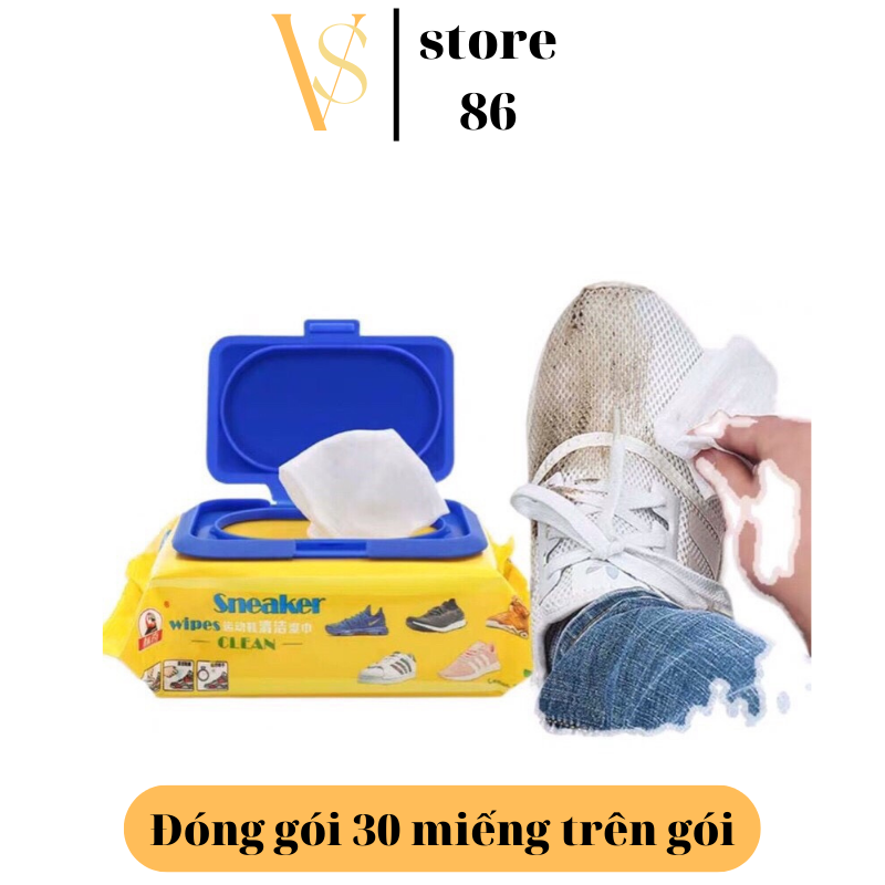 Giấy lau giày đa năng, giấy ướt lau giày, bịch 30 tờ giấy ướt lau giày, áo, túi xách