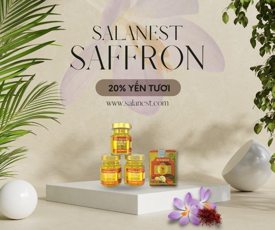[ Toàn quốc ] Yến chưng nhụy hoa nghệ tây Salanest 20% tố yến x 12 hủ- sức khỏe vàng cho mọi nhà