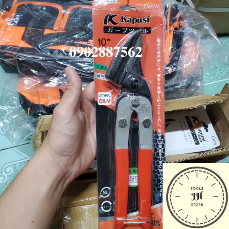 Kéo cắt tôn thạch cao mỏ xéo 10 inch kapusi japan