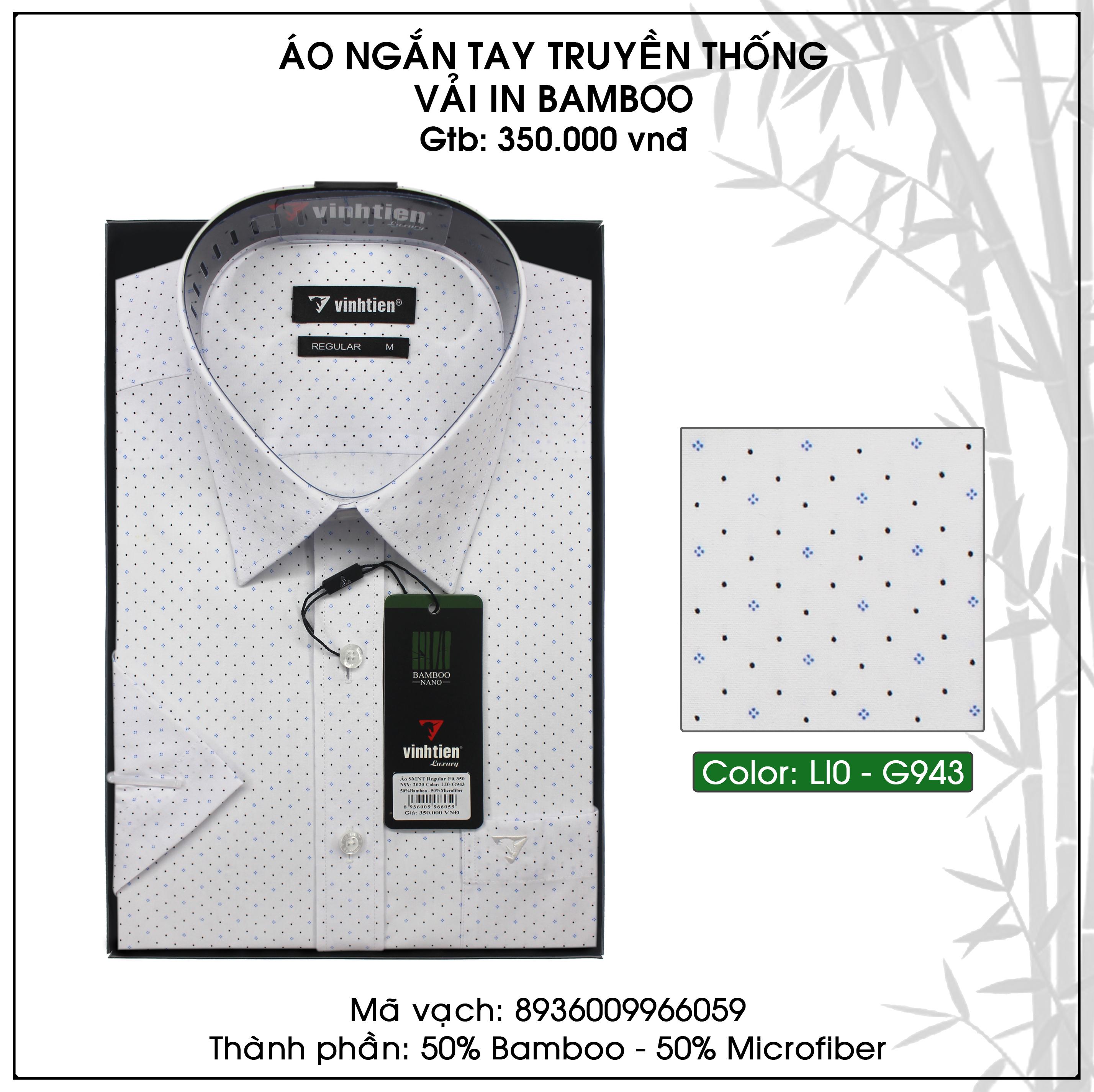 Áo Sơ Mi Cộc Tay Bamboo Dáng Regular Vĩnh Tiến G943