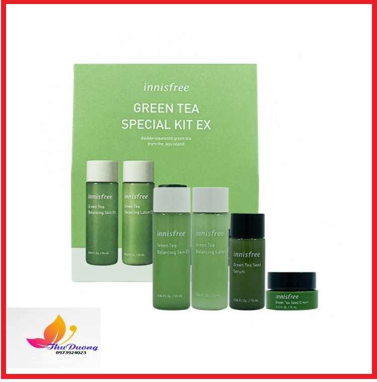[HCM]Bộ Kit Dưỡng Da Mụn Cấp Ẩm Innisfree Green Tea Special Kit EX