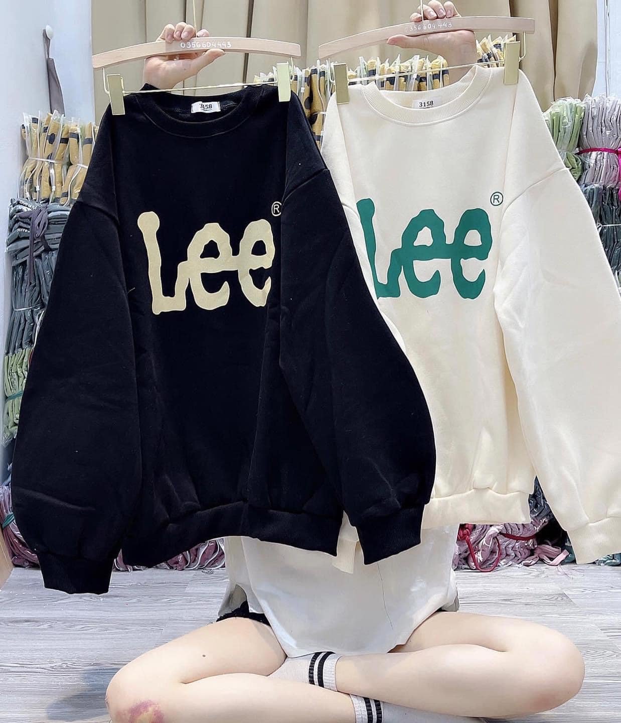ÁO nỉ sweater in chữ Lee