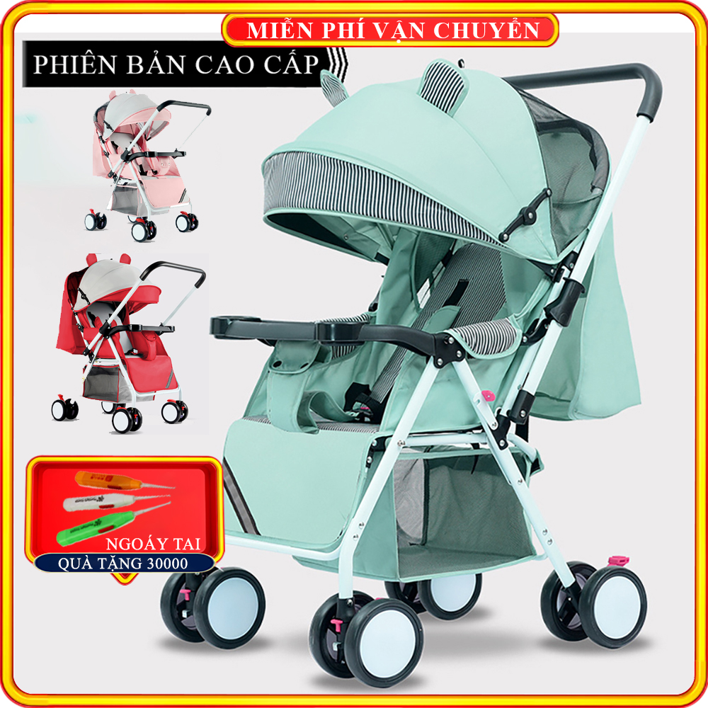 Xe đẩy  em bé 2 chiều bản cao cấp hai tư thế nằm ngồi, bánh xe có giảm sóc, khóa chốt tuyệt đối an toàn cho bé siêu nhẹ có thể gấp- BẢO HÀNH 2 NĂM, LỖI ĐỔI MỚI 1-1 TRONG 7 NGÀY NẾU CÓ LỖI