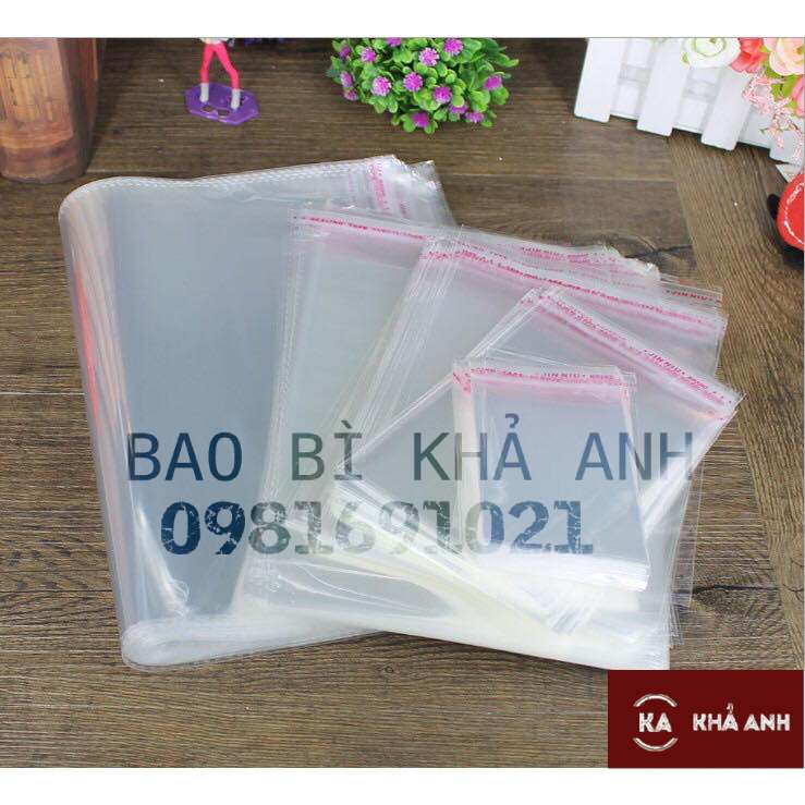 [HCM] 1kg Túi Kiếng dán miệng⚡ Túi kiếng  Keo Đựng QUẦN ÁO⚡ Túi Kiếng Dán Miệng Trong Suốt - TÚI NILON CÓ KEO DÁN  siêu đẹp 🛑 BAO BÌ KHẢ ANH🛑