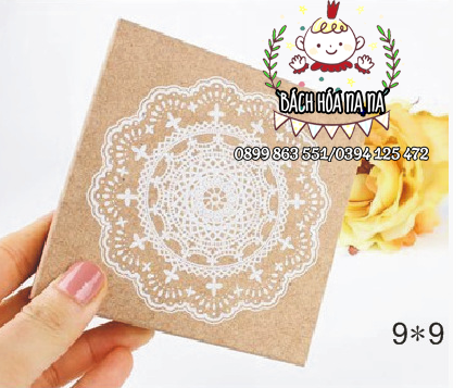 Con Dấu Ren Tròn - Vuông Retro Vintage Trang Trí tự làm sổ tay thiệp giấy chúc mừng kỷ niệm Wooden stam Chưa Có Đánh Giá
