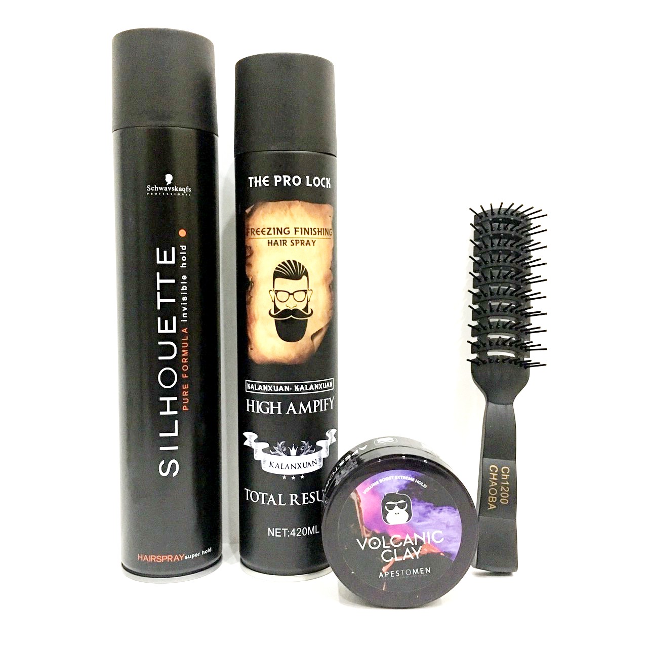 [ Rẻ Vô Đich ] COMBO 2 Gôm Xịt Tóc The Pro Lock + Silhouette + Sáp Vuốt Tóc Vocalic Tặng Lược