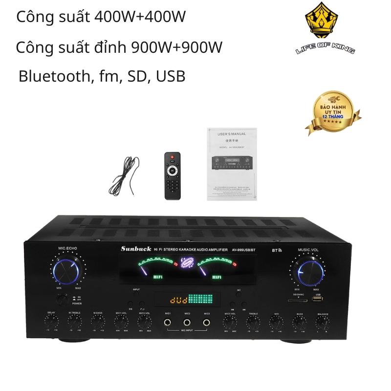 Amply karaoke 8 sò, công suất lớn Sunbuck 999 chính hãng, bảo hành 12 tháng