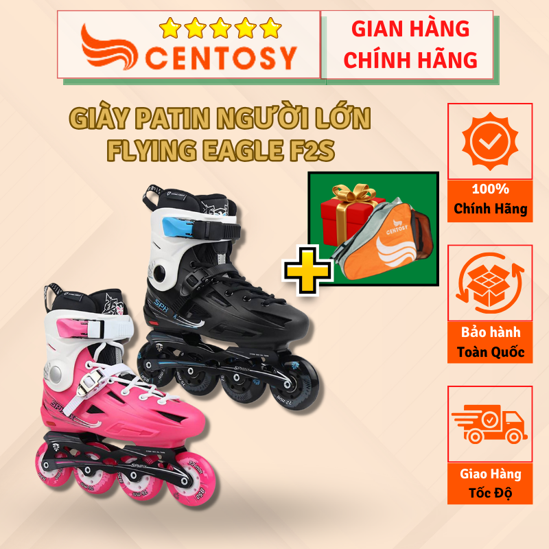 [TẶNG TÚI ĐỰNG GIÀY] CENTOSY - Giày Patin Người Lớn Cao Cấp Flying Eagle F2S Có Form Chắc Chắn, Bánh Chất Lượng