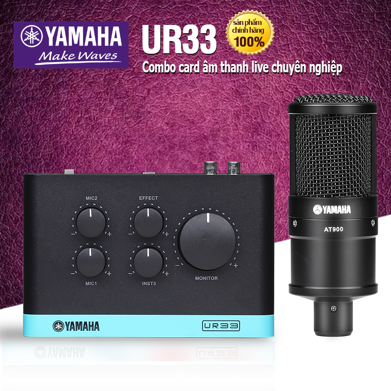 yamaha/AT900,bộ mic thu âm livestream,yamaha/UR33 sound card,Tích hợp nguồn điện 48V,một bộ sản phẩm ghi/phát sóng trực tiếp âm thanh hoàn chỉnh