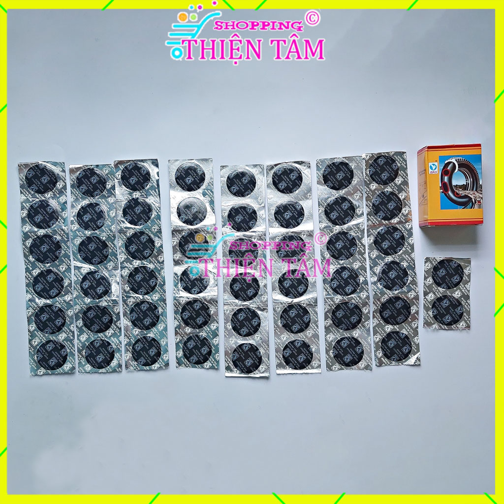 Hộp 50 miếng Tròn 42mm Hãng PAX Vá Vỏ - Ruột Xe Máy Ô tô Xe Hơi Lốp Không Ruột Tawan - Đài Loan