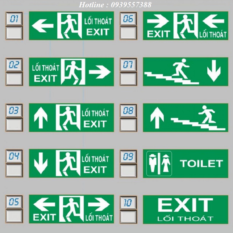 Đèn exit thoát hiểm , đèn chỉ dẫn lối thoát , đèn thoát hiểm phòng cháy chữa cháy